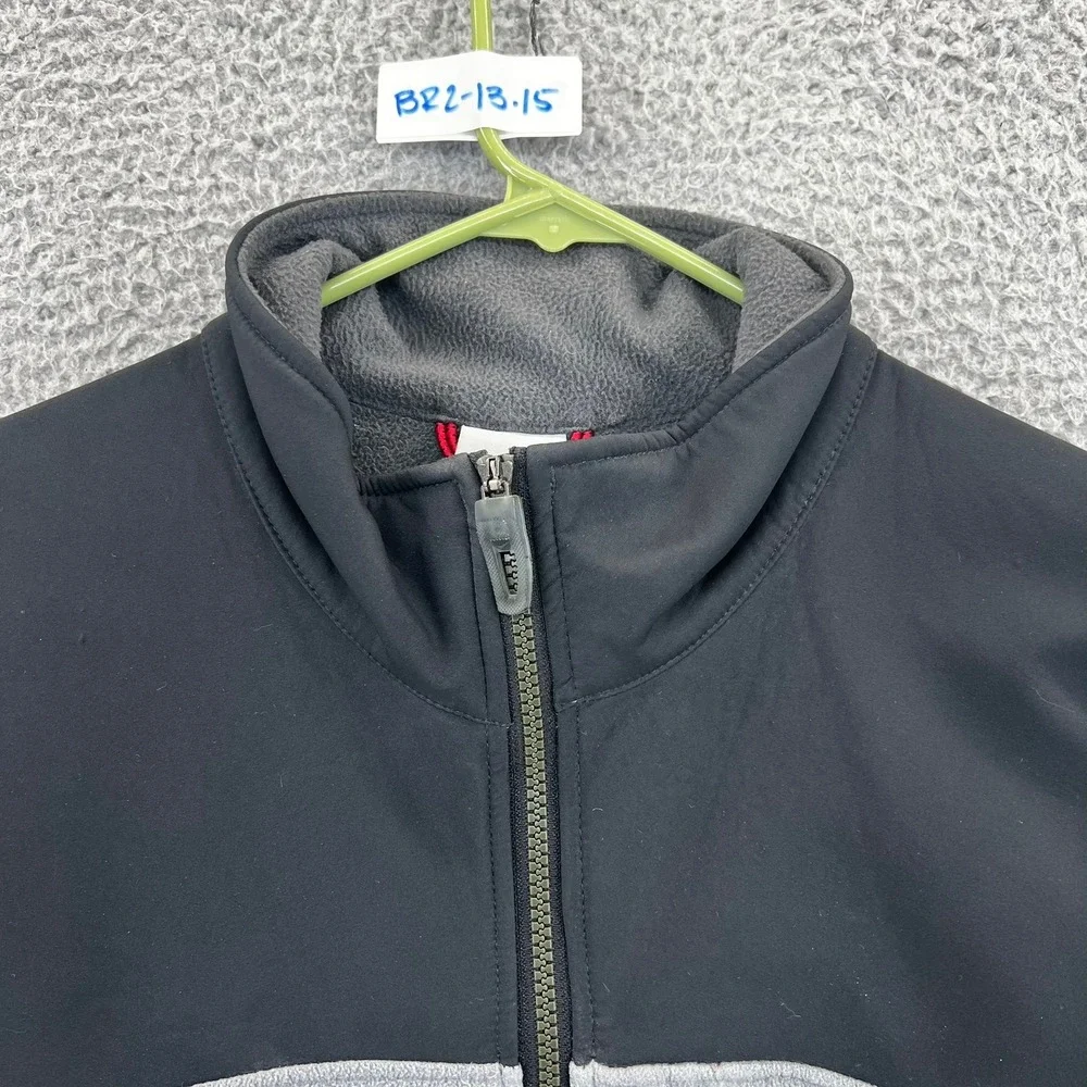 Vintage Nike Y2K Men's Fleece Jacket Black Grey Colorblock Full Zip‎ Medium